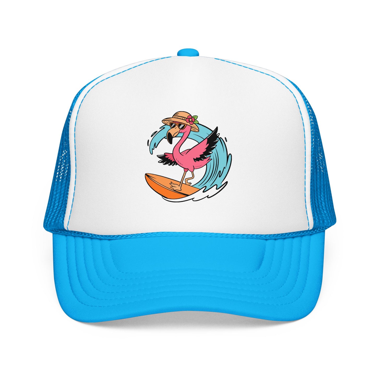 Surfing Flamingo Trucker Hat