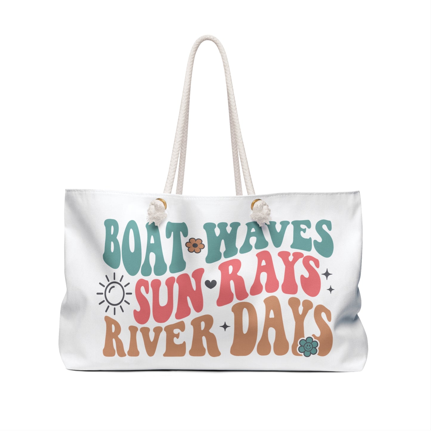 Boat Waves Sun Rays River Days Weekender Bag