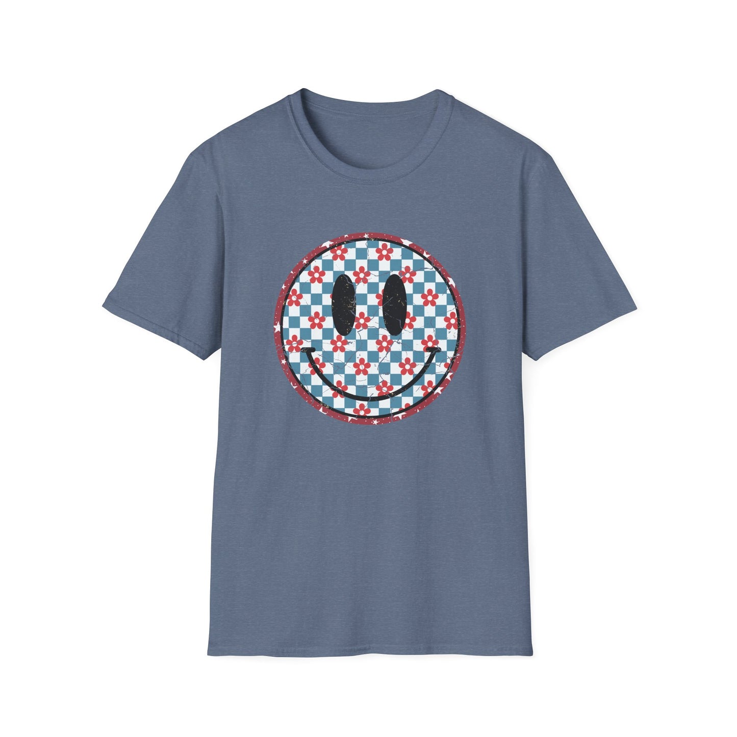 Retro Smiley Patriotic Graphic T-shirt