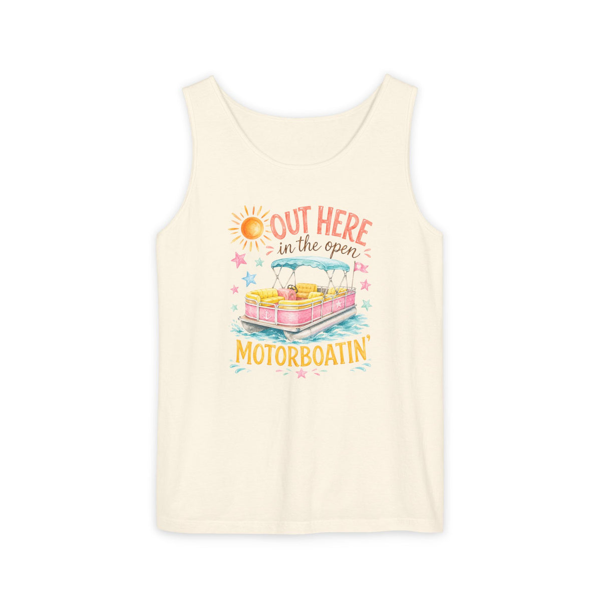 Out Here in the Open Motorboatin' Comfort Colors Tank