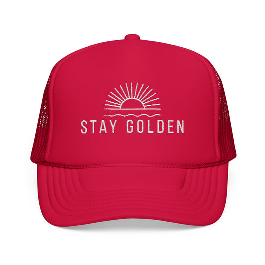 Stay Golden Embroidered Trucker Hat