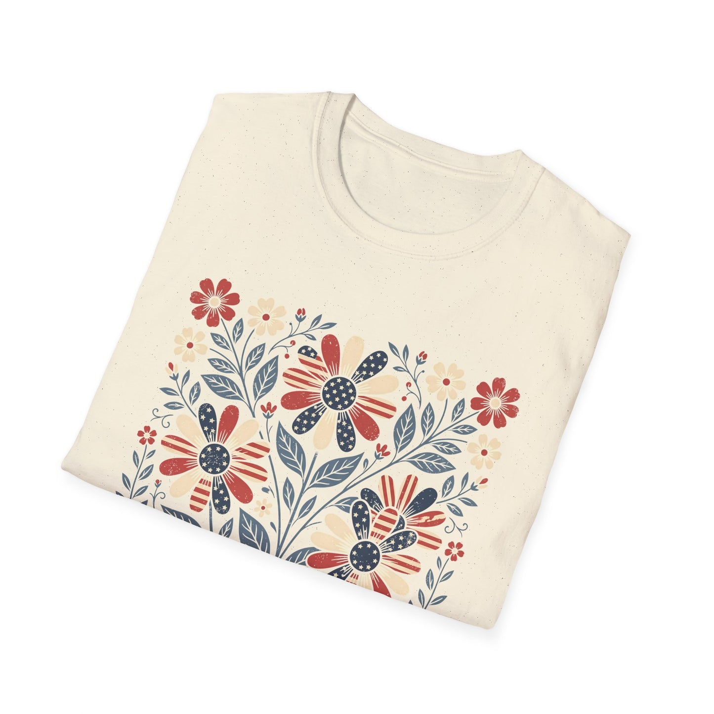 Patriotic Floral Graphic T-shirt
