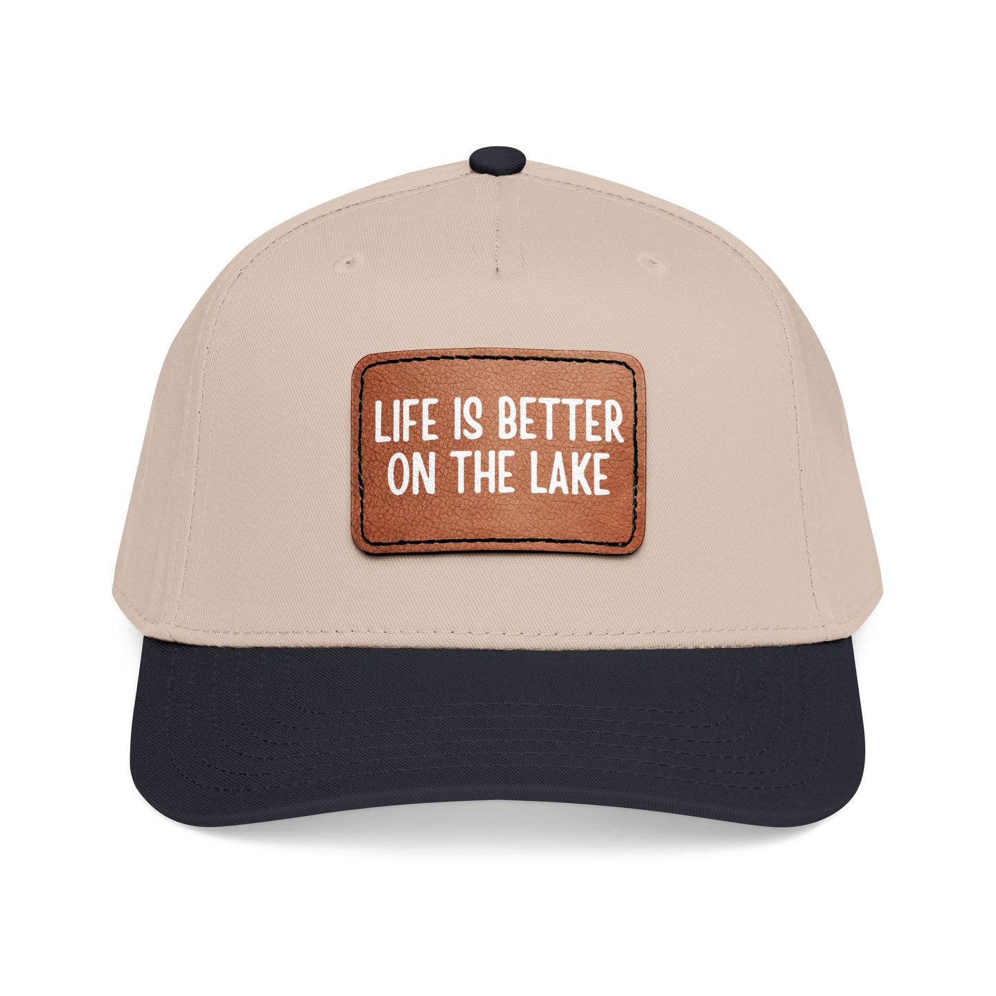 Life Is Better On The Lake- Leather Patch Baseball Cap