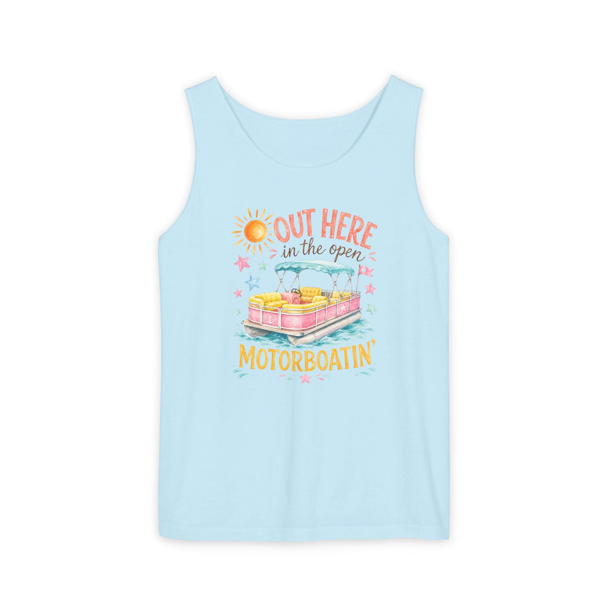 Out Here in the Open Motorboatin' Comfort Colors Tank