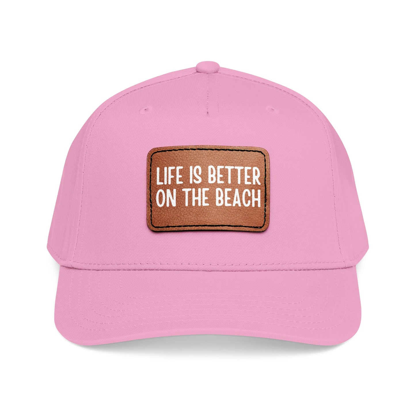 Life Is Better On The Beach- Leather Patch Baseball Cap