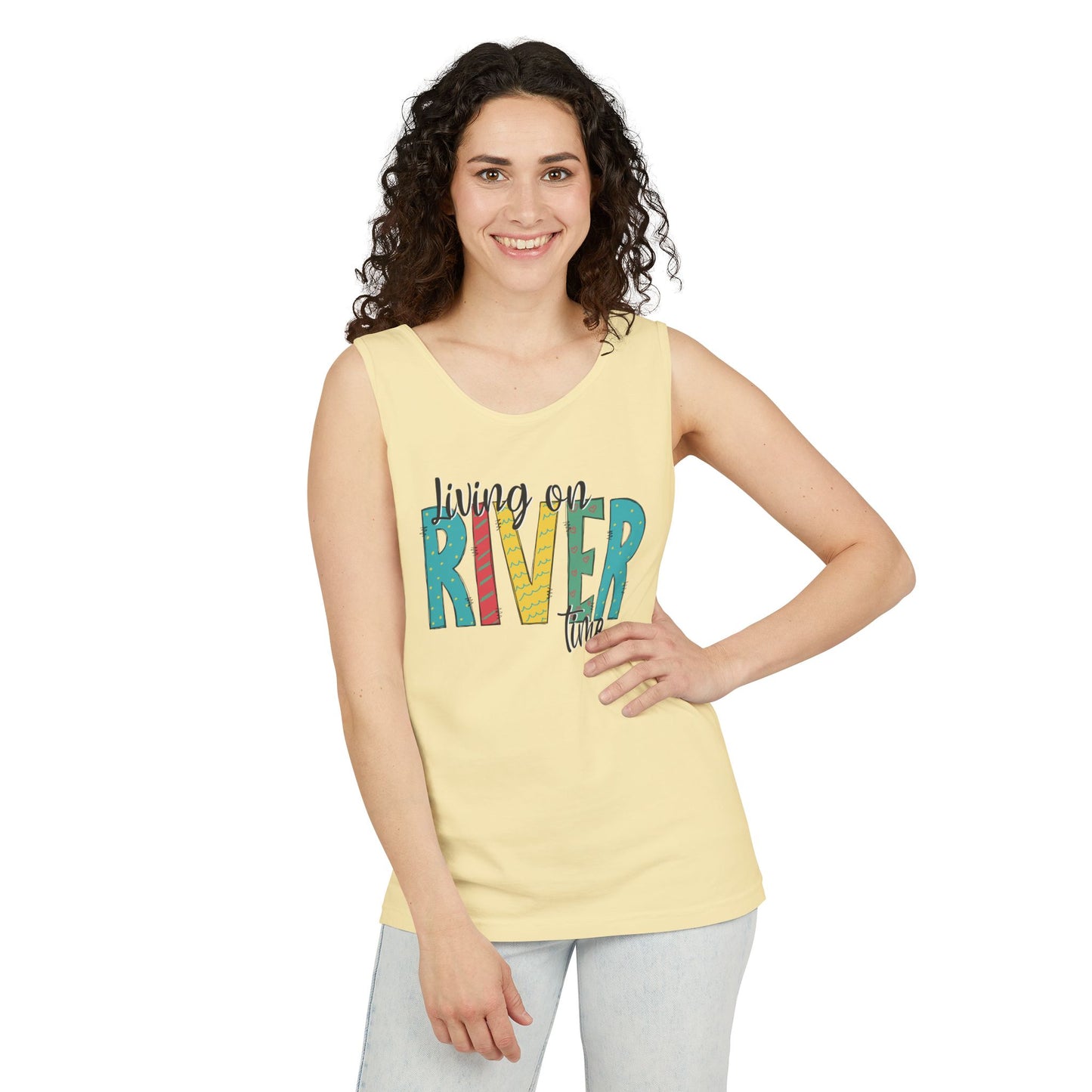 Living on River Time- Comfort Colors tank