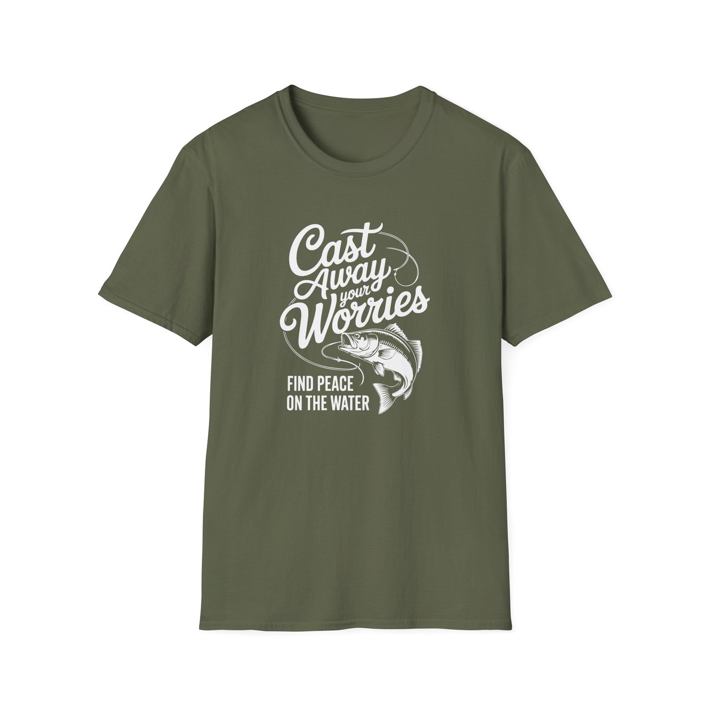 Cast Away Your Worries, Find Peace on the Water T-shirt