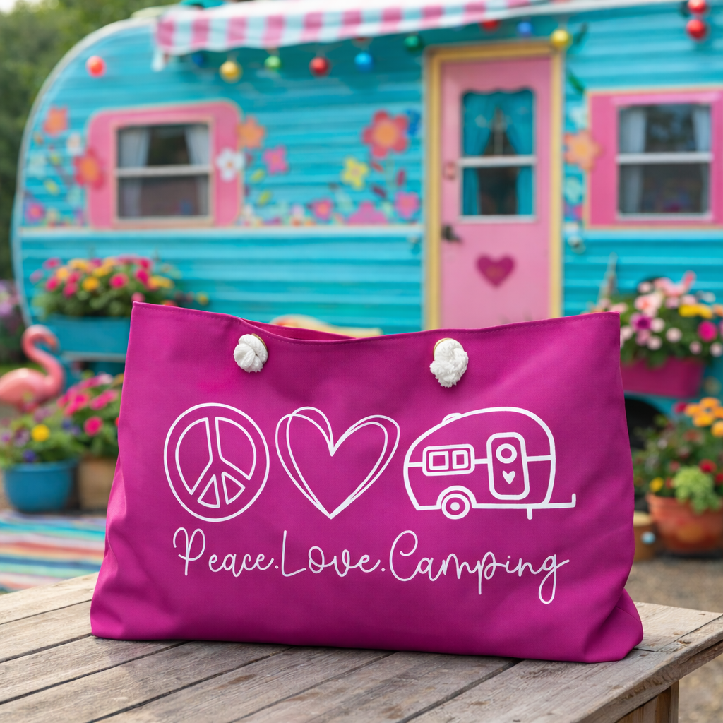 Peace Love Camping Weekender Bag