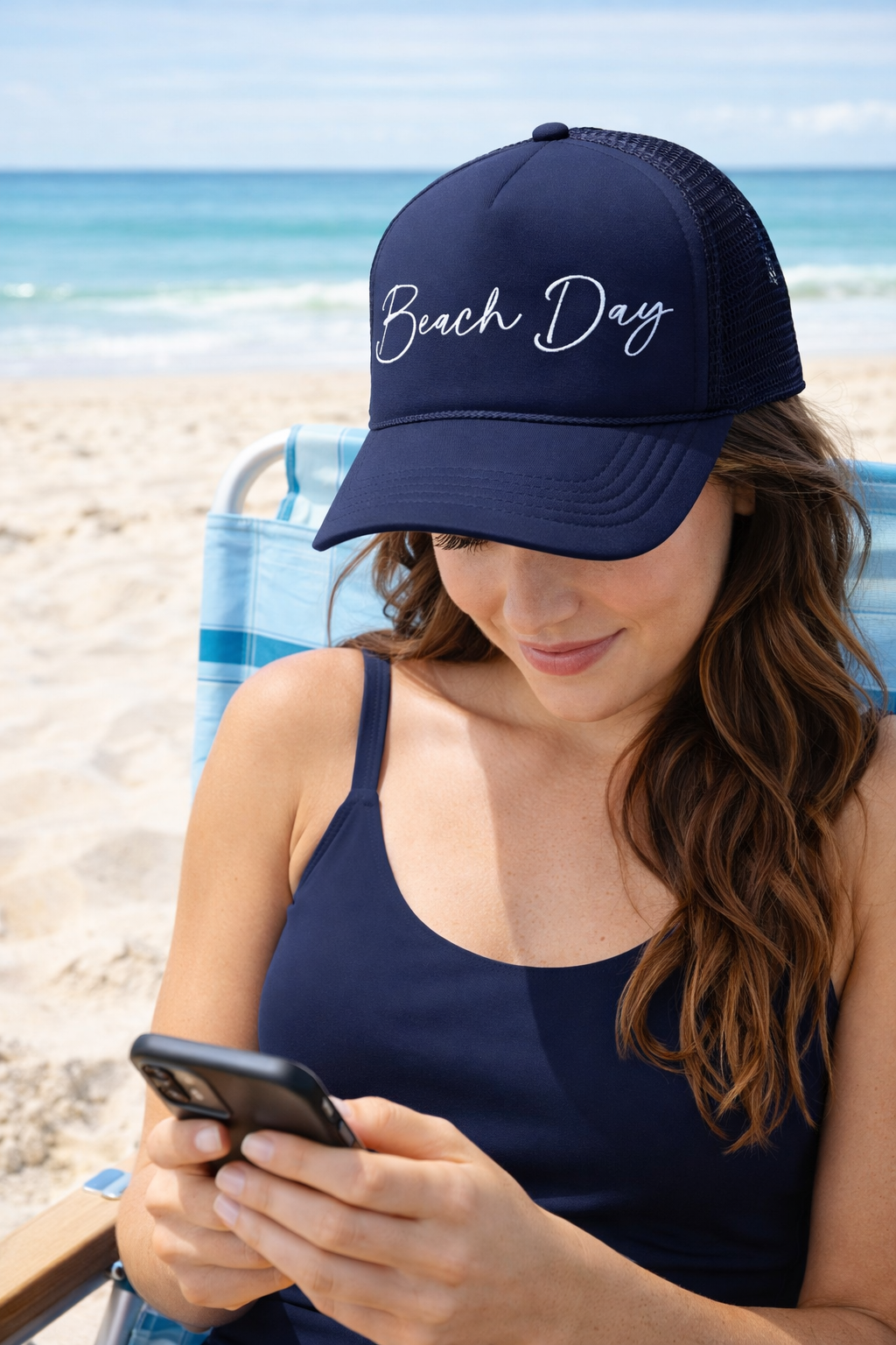 Beach Day- Embroidered Trucker Hat