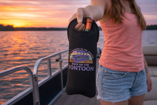 Funny Pontoon Neoprene Beverage Tote