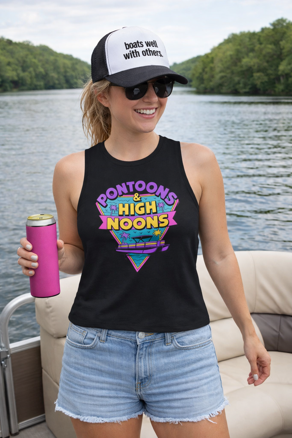 Pontoons & High Noons Cropped Tank